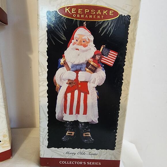Hallmark Merry Olde Santa Ornaments Lot of 4 w/ Boxes 1990s Collector Series - Picture 9 of 11